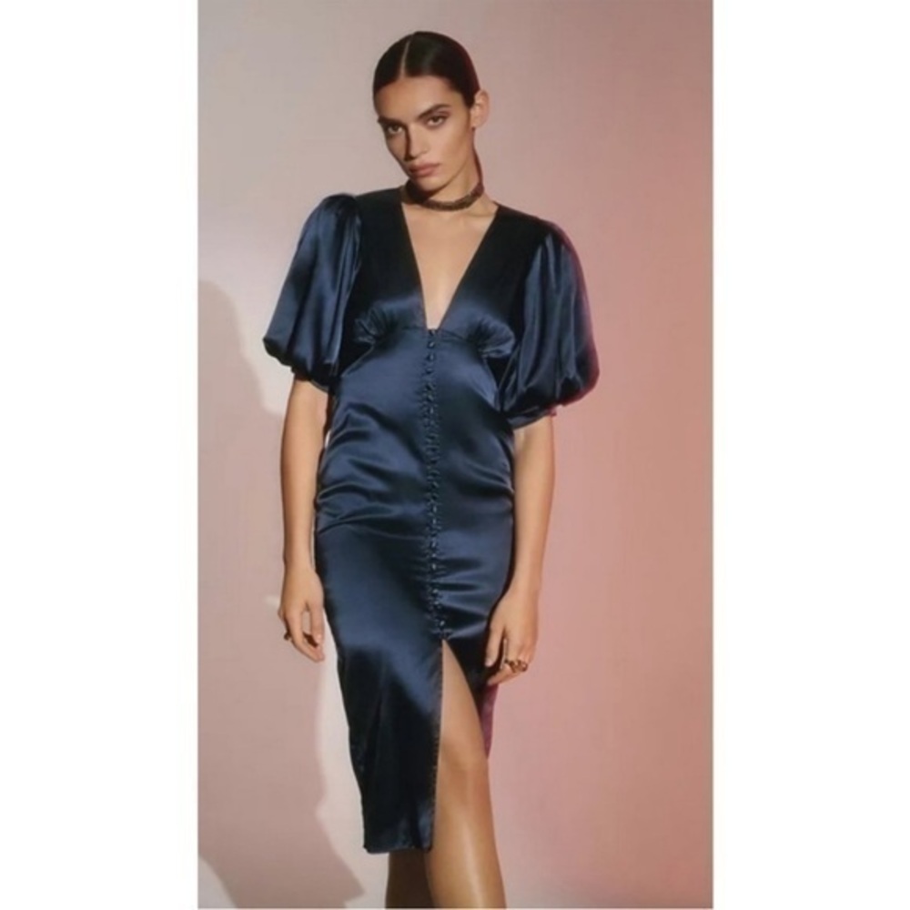 Anthropologie MAGALI PASCAL Puff-Sleeved Midi Dress